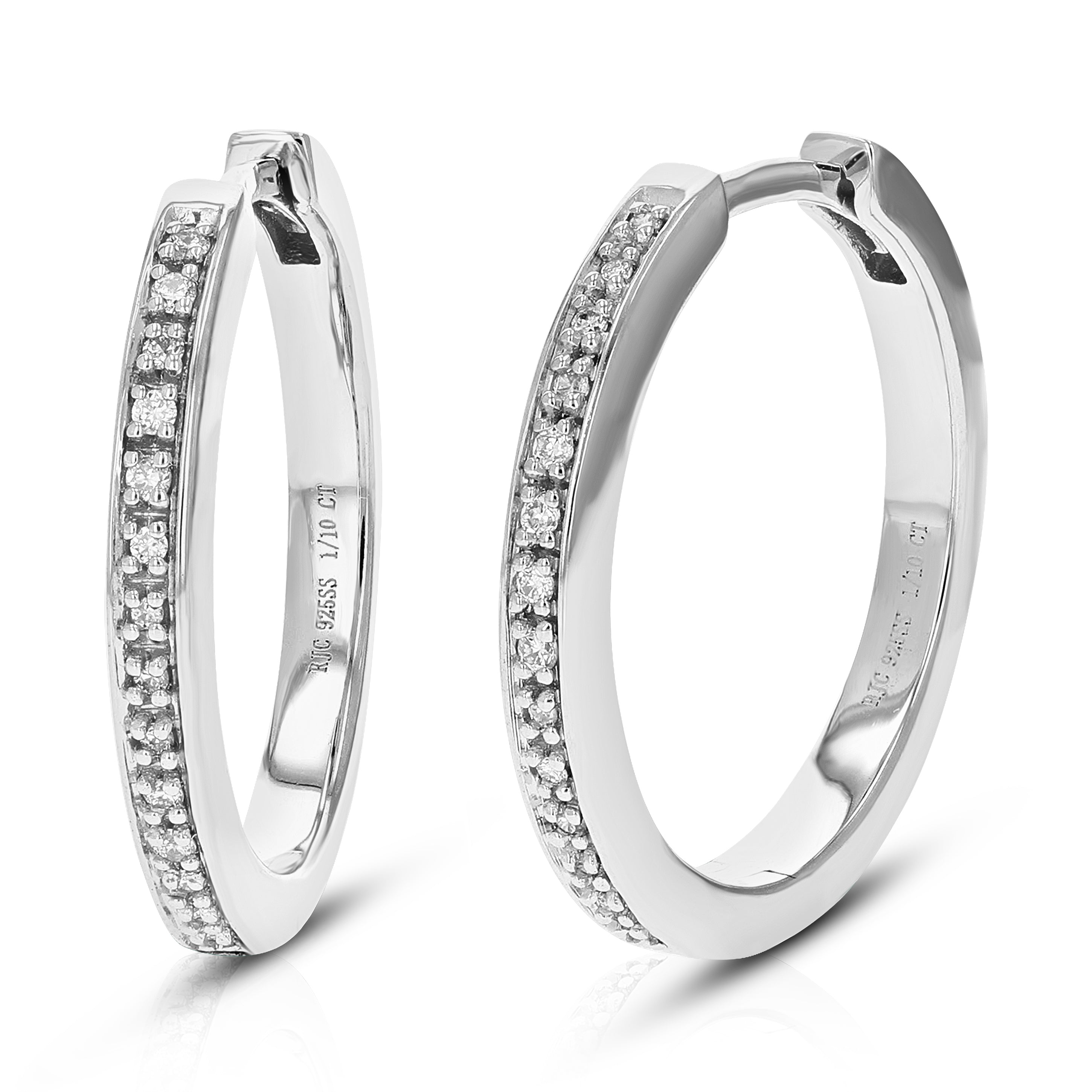 Pave Diamond Hoop Earrings