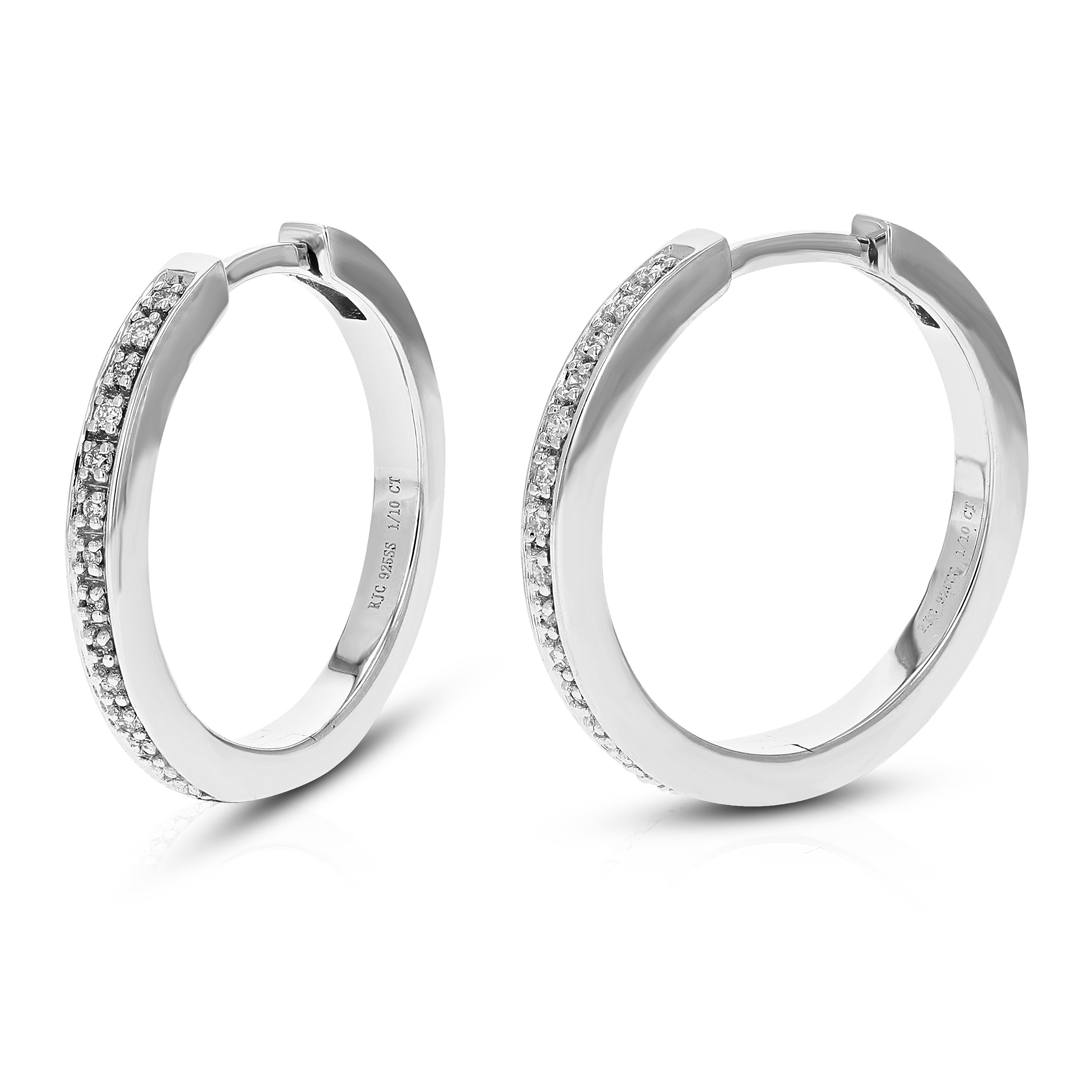 Pave Diamond Hoop Earrings