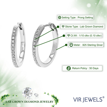 Pave Diamond Hoop Earrings