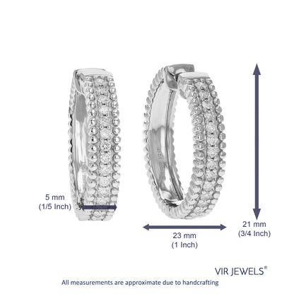 Fashion Prong Diamond Hoop Earrings