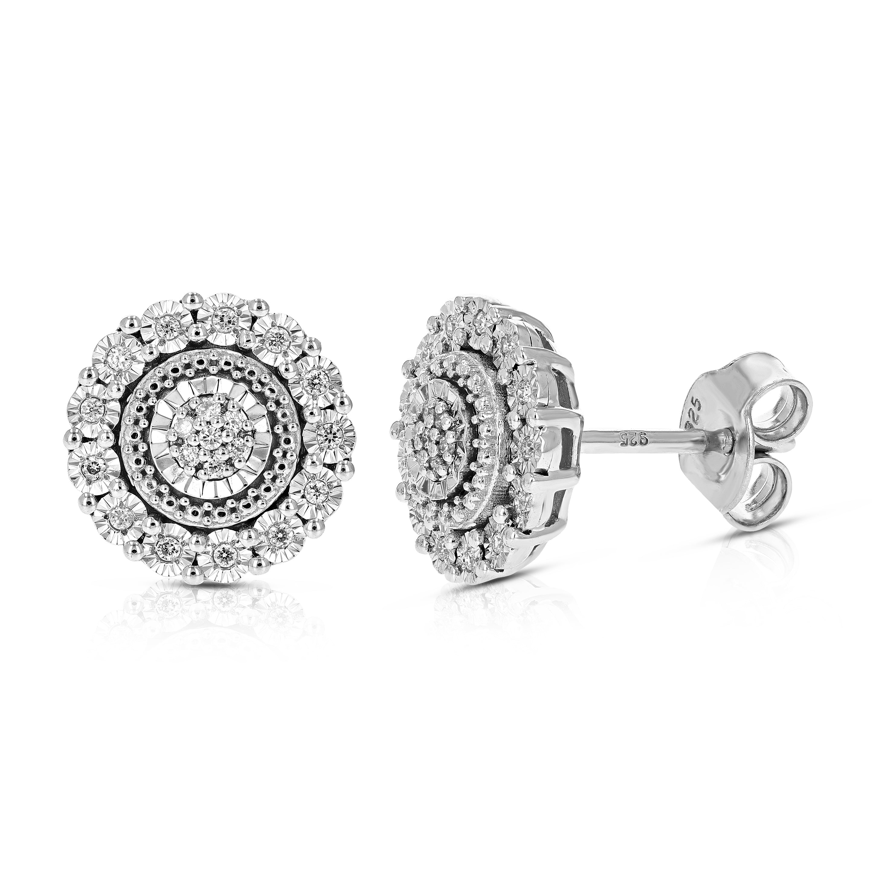 Prong Halo Diamond Stud Earrings