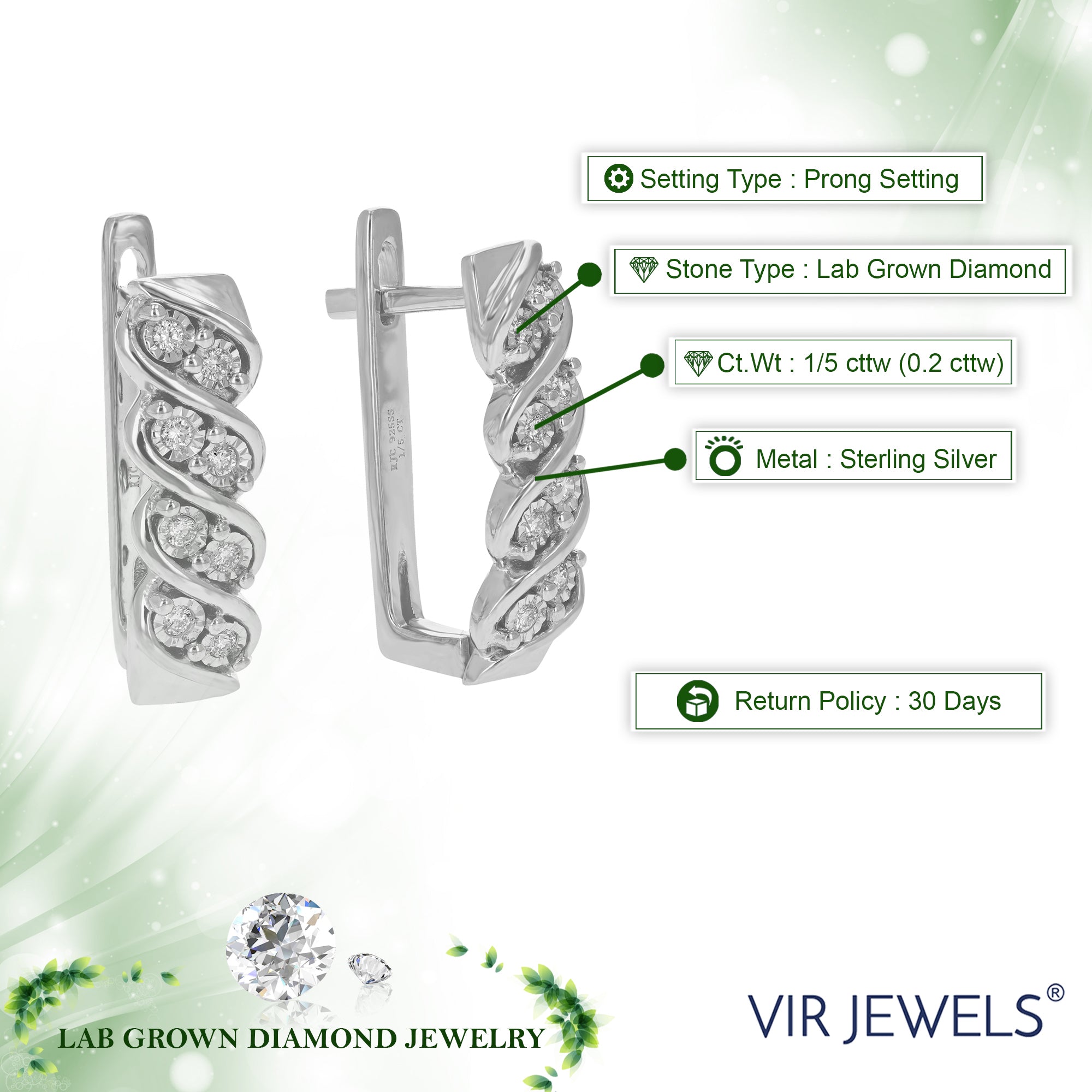 Twisted Channel Diamond Hoop Earrings