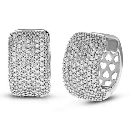 Cluster Pave Hoop Earrings