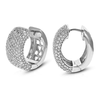 Cluster Pave Hoop Earrings