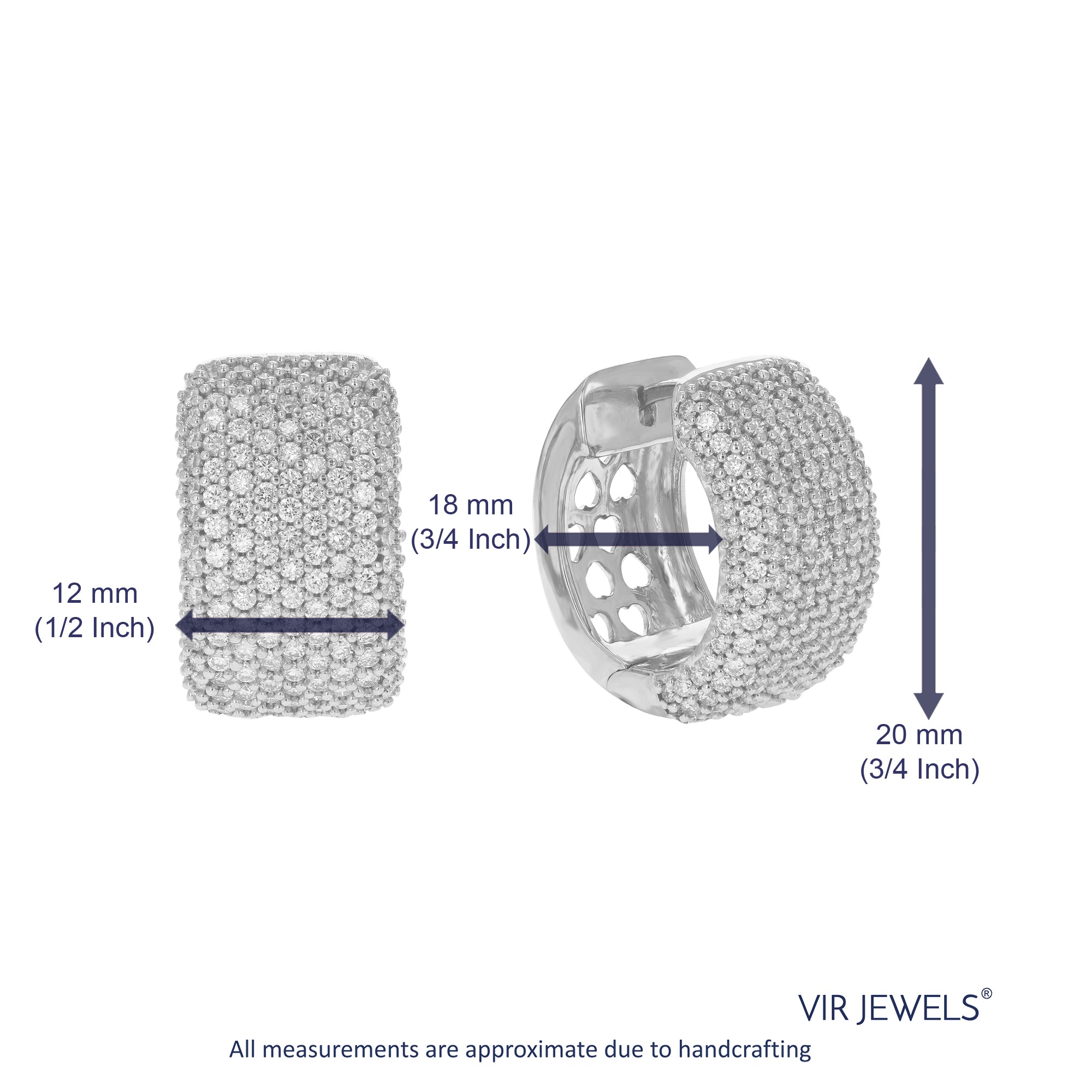 Cluster Pave Diamond Hoop Earrings