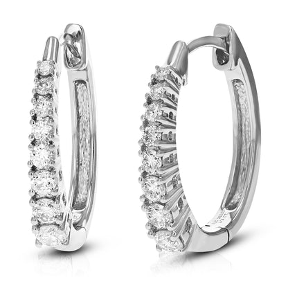 Graduated Lab Diamond Hoop Earrings