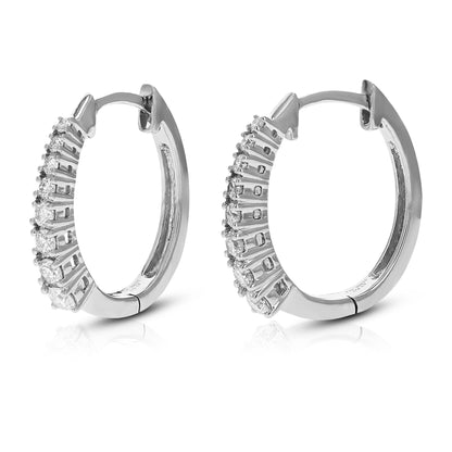 Graduated Lab Diamond Hoop Earrings