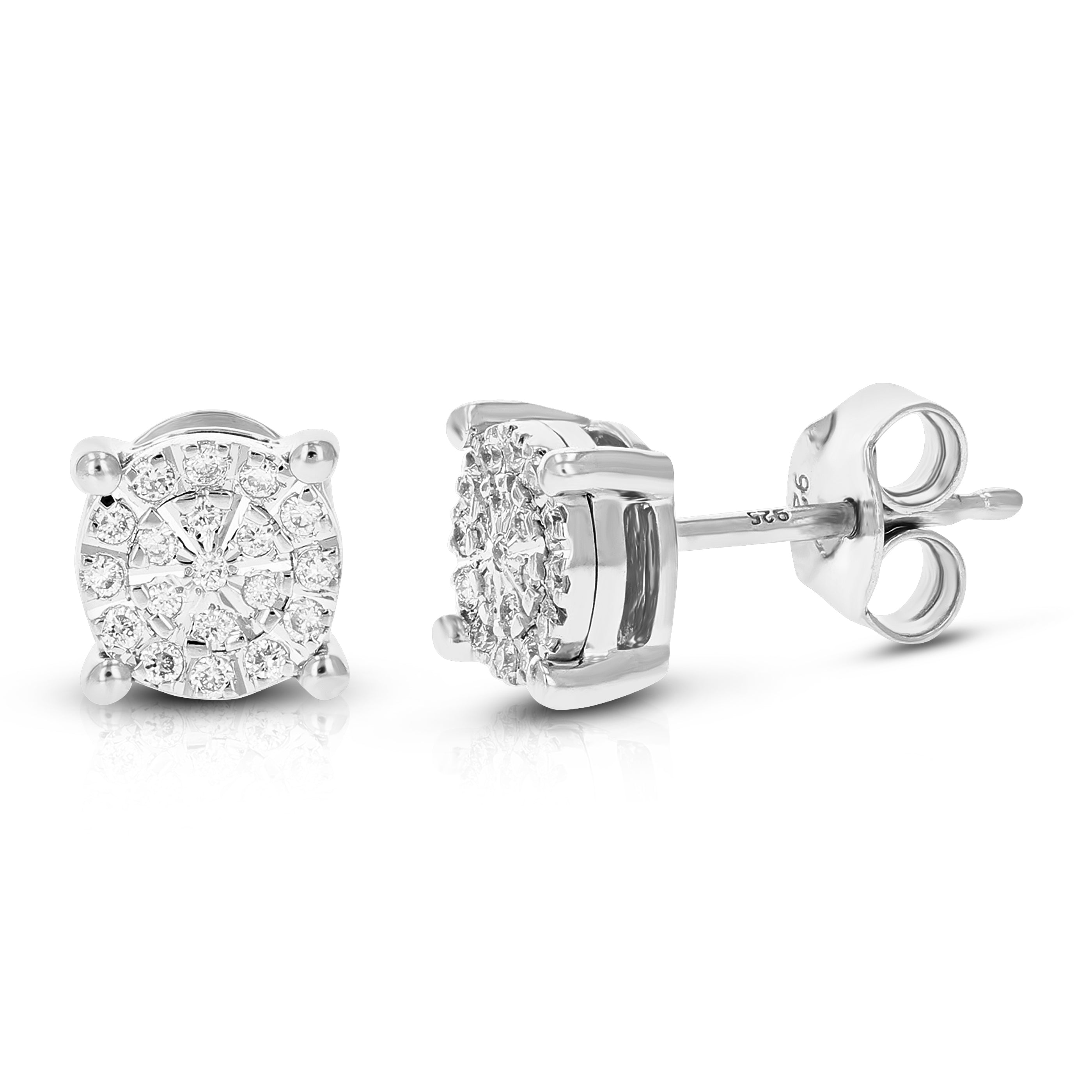 Composite Diamond Textured Stud Earrings