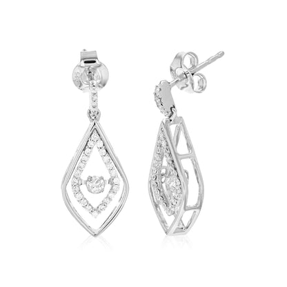 Leaf Diamond Dangle Earrings