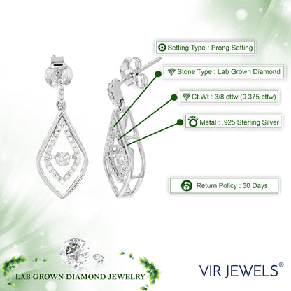 Leaf Diamond Dangle Earrings