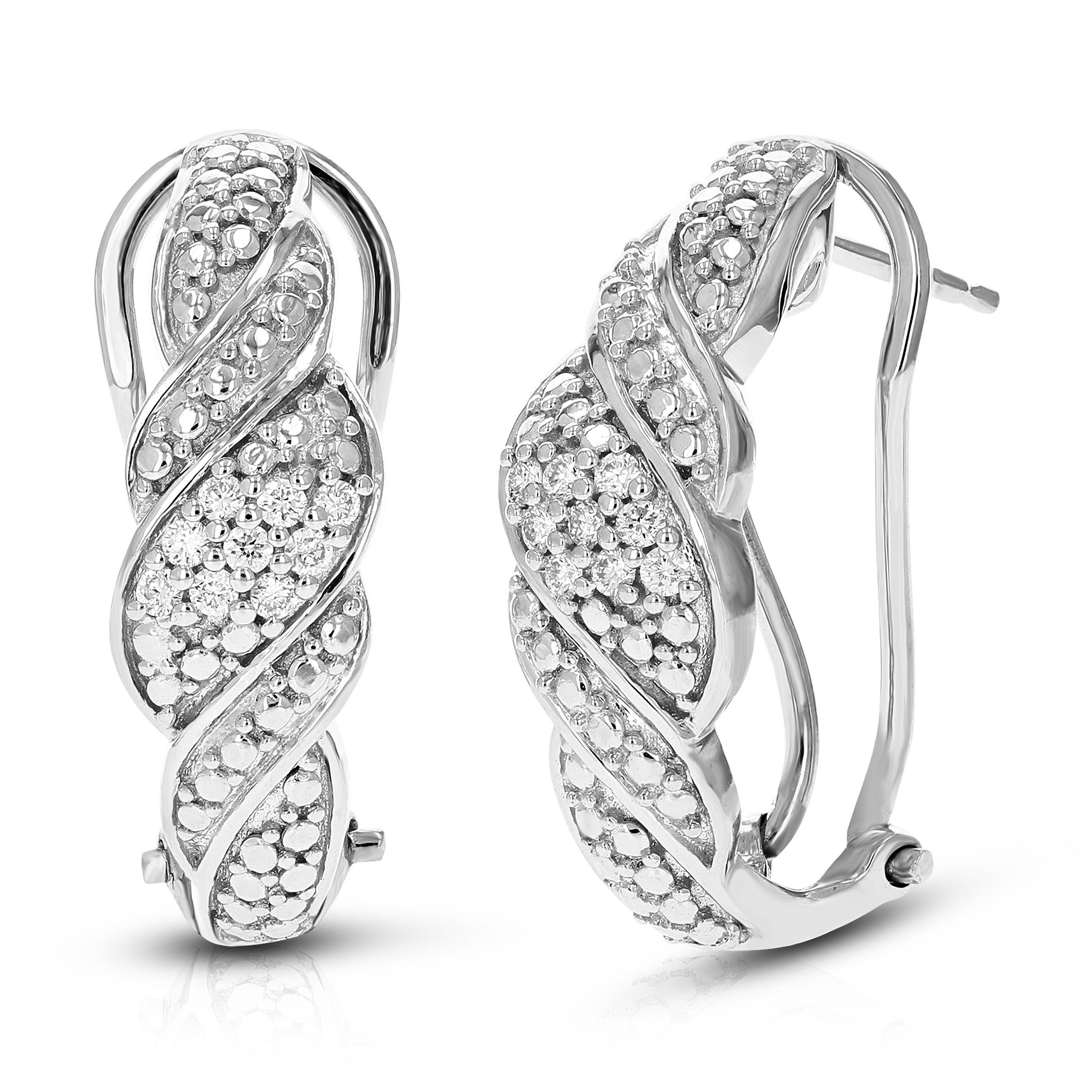 Cluster Twist Diamond Hoop Earrings