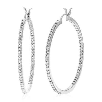 Inside Out Diamond Sleek Hoop Earrings