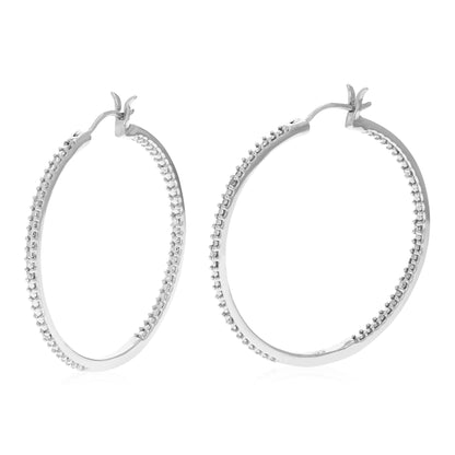 Inside Out Diamond Sleek Hoop Earrings