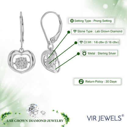 Heart Drop Diamond Dangle Earrings