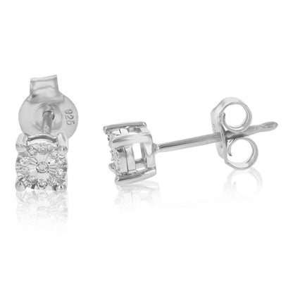 Cluster Diamond Stud Earrings