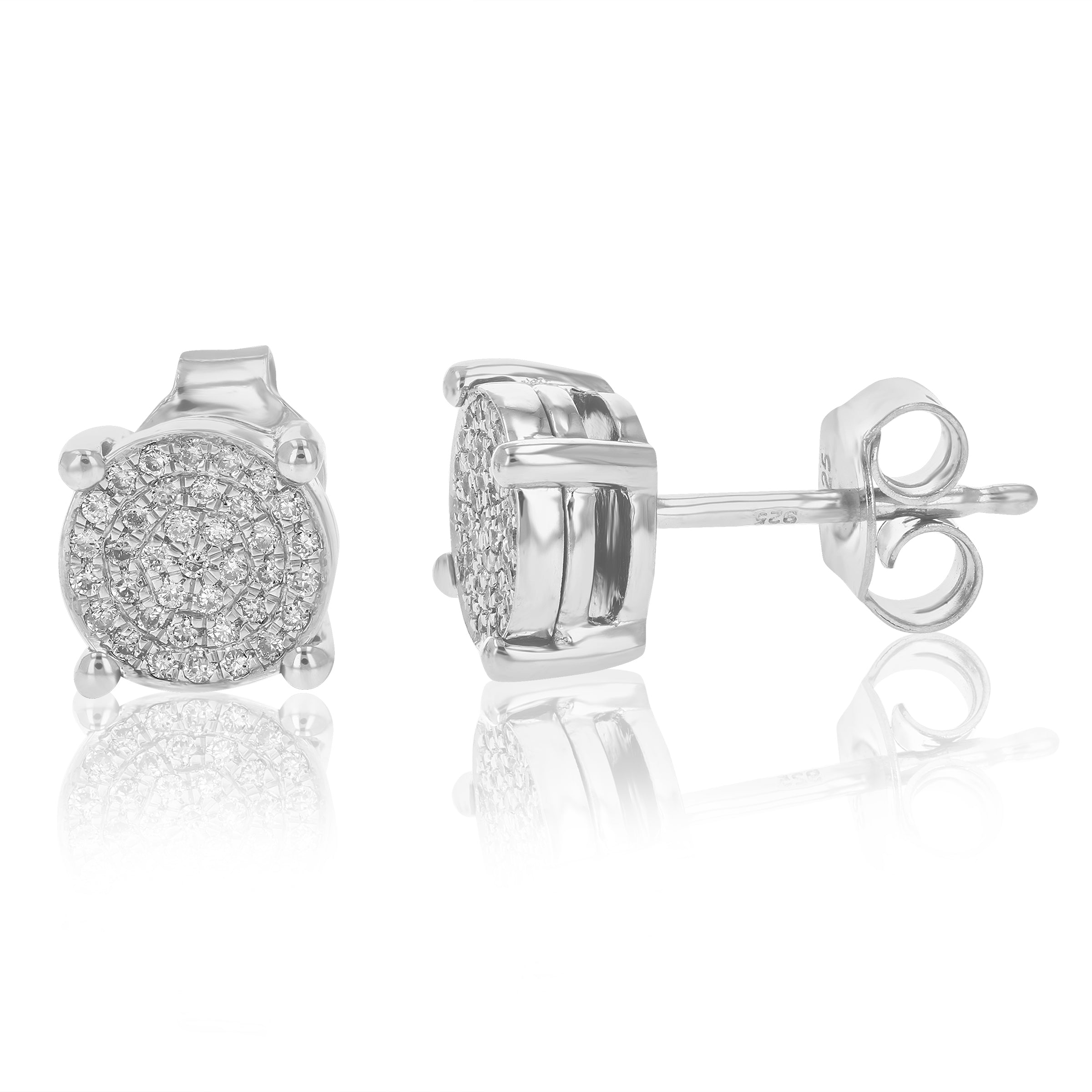 Halo Cluster Diamond Stud Earrings