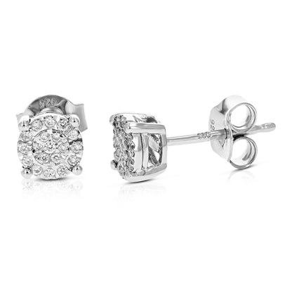 Diamond Cluster Stud Earrings