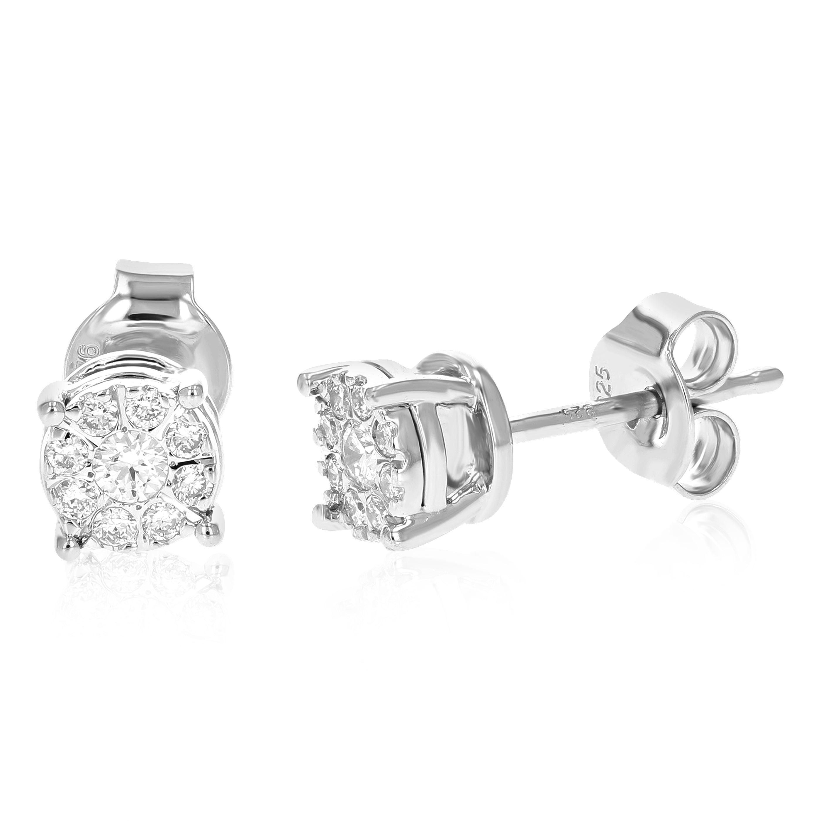 Diamond Halo Stud Earrings