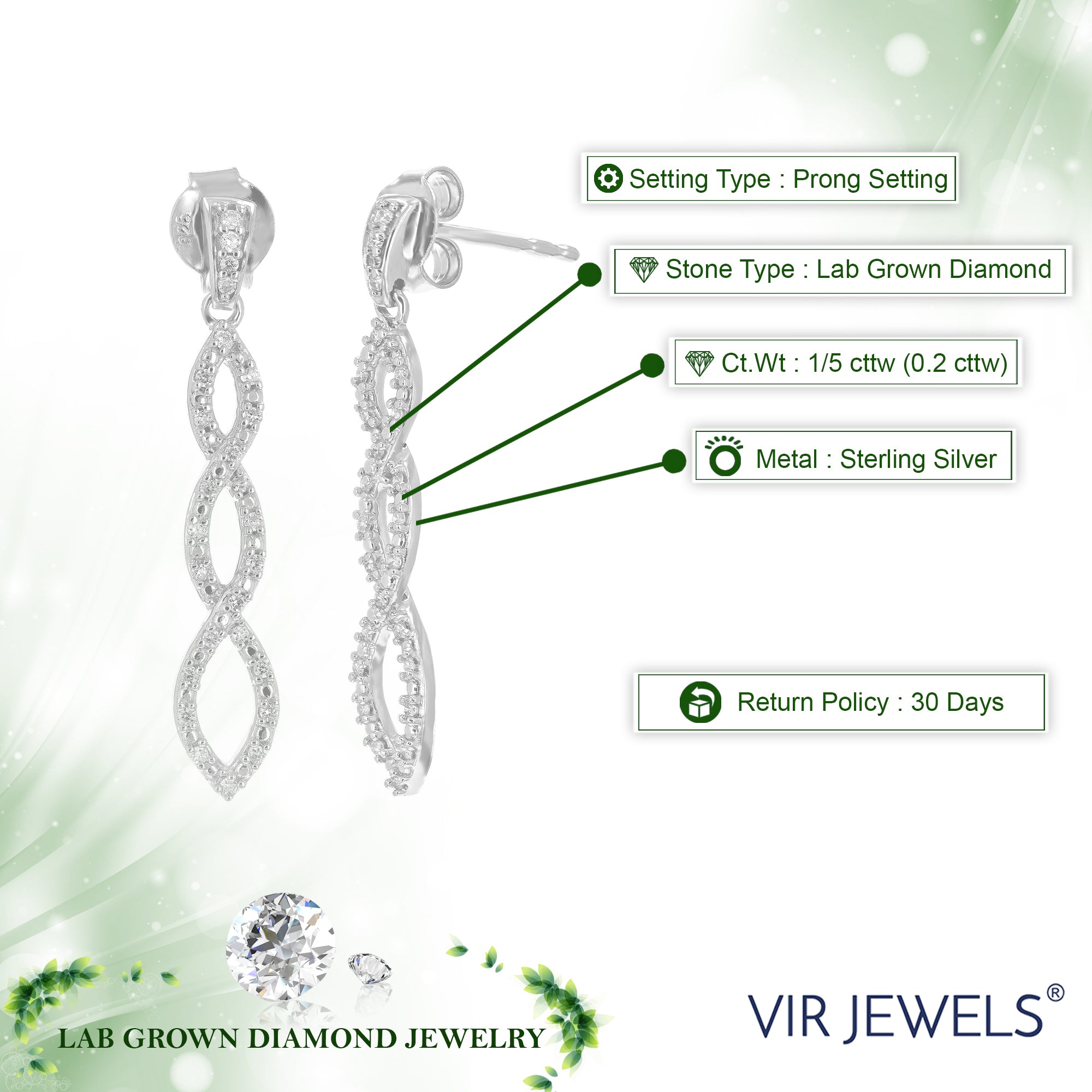 Twisted Diamond Dangle Earrings