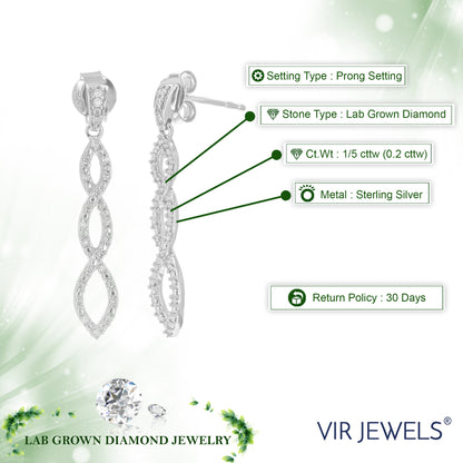 Twisted Diamond Dangle Earrings