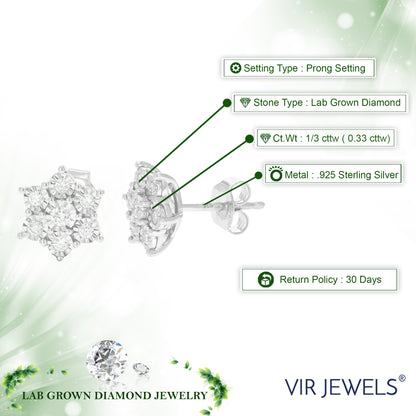 Flower Composite Diamond Stud Earrings