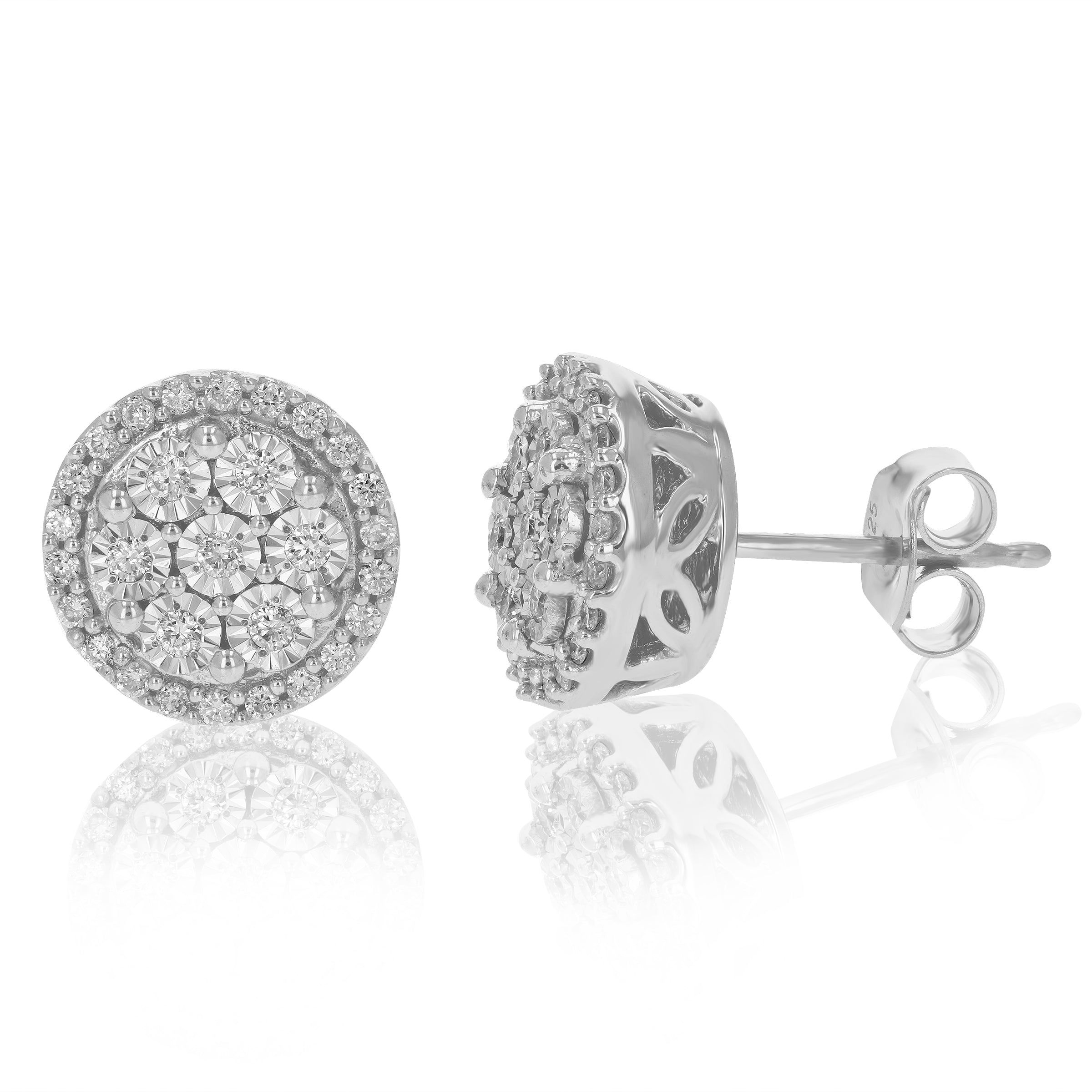 Halo Cluster Stud Earrings