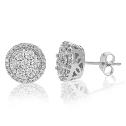 Halo Cluster Stud Earrings