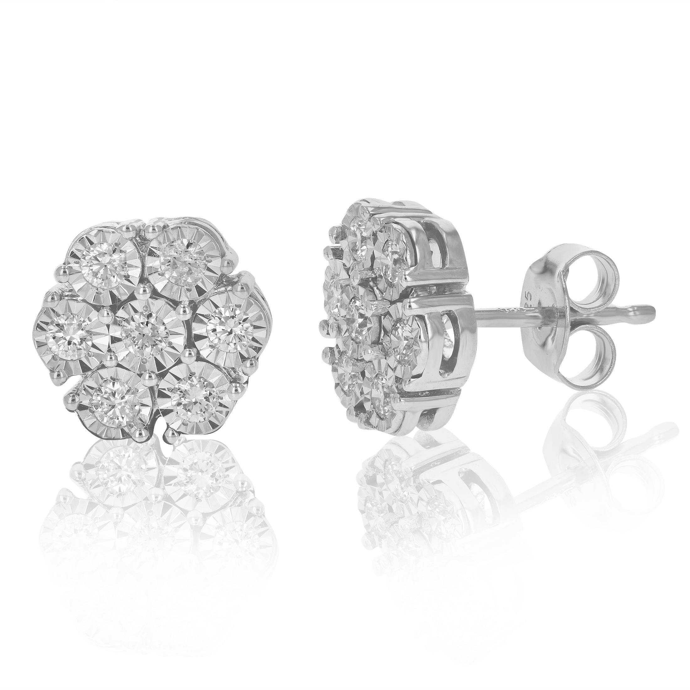 Flower Diamond Stud Earrings