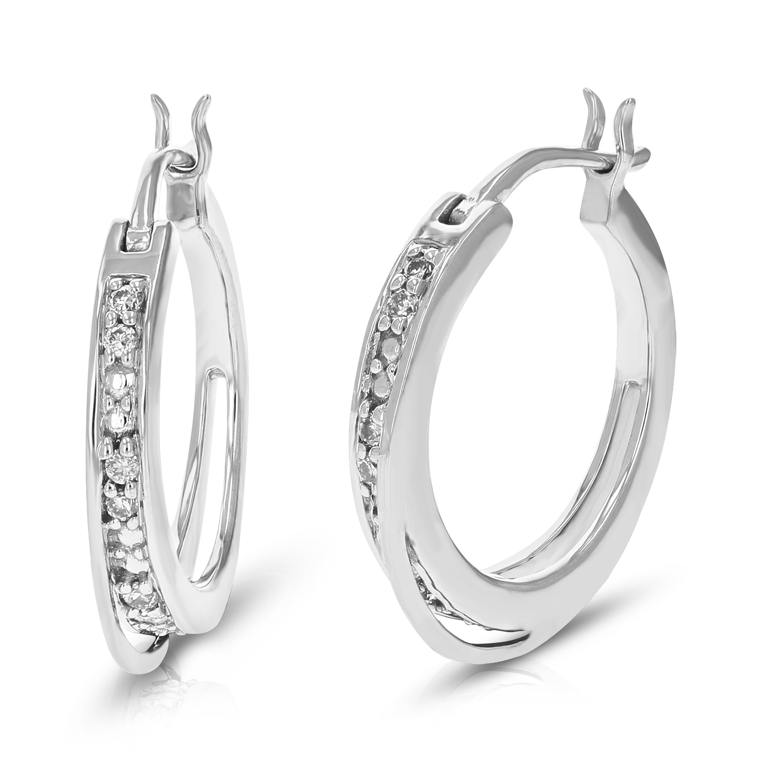 Prong Diamond Hoop Earrings