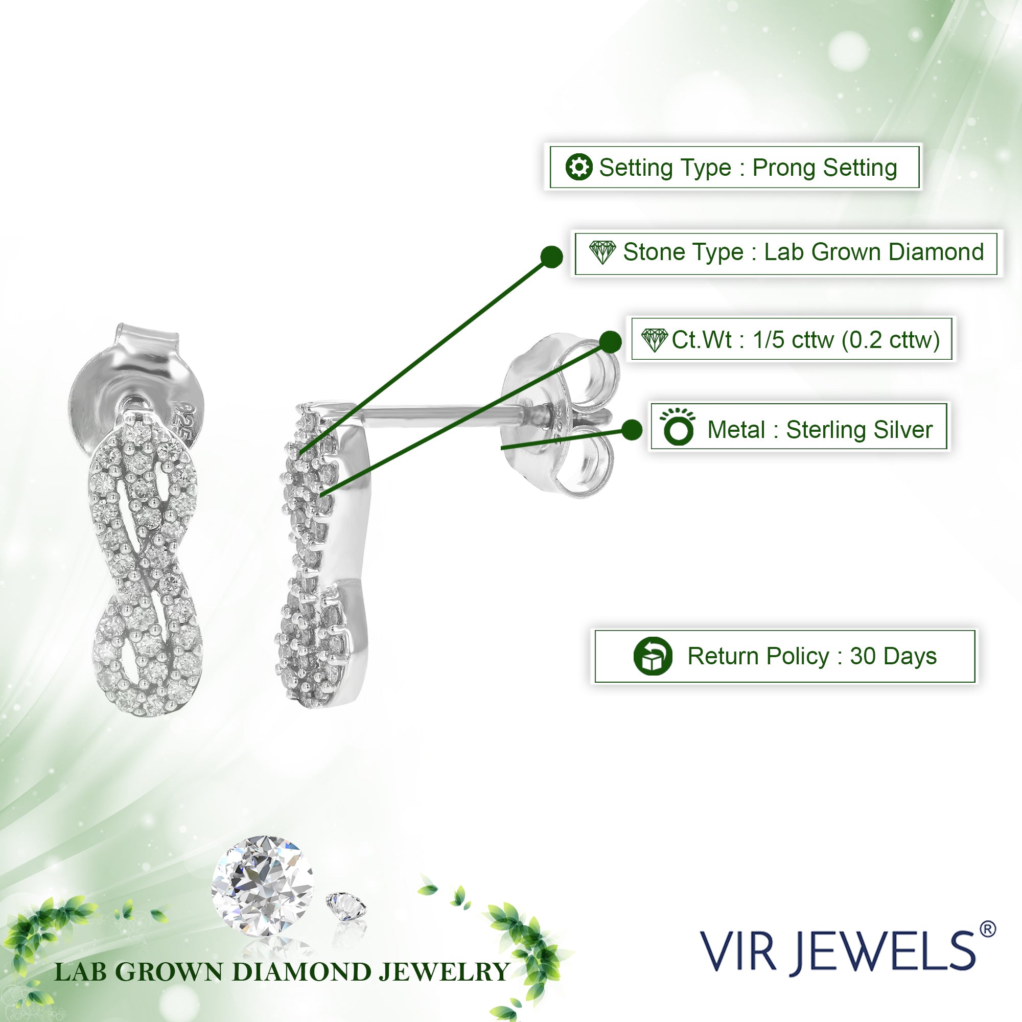 Infinity Diamond Drop Earrings