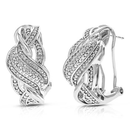 Diamond Twisted Curve Hoop Earrings