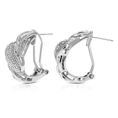 Diamond Twisted Curve Hoop Earrings