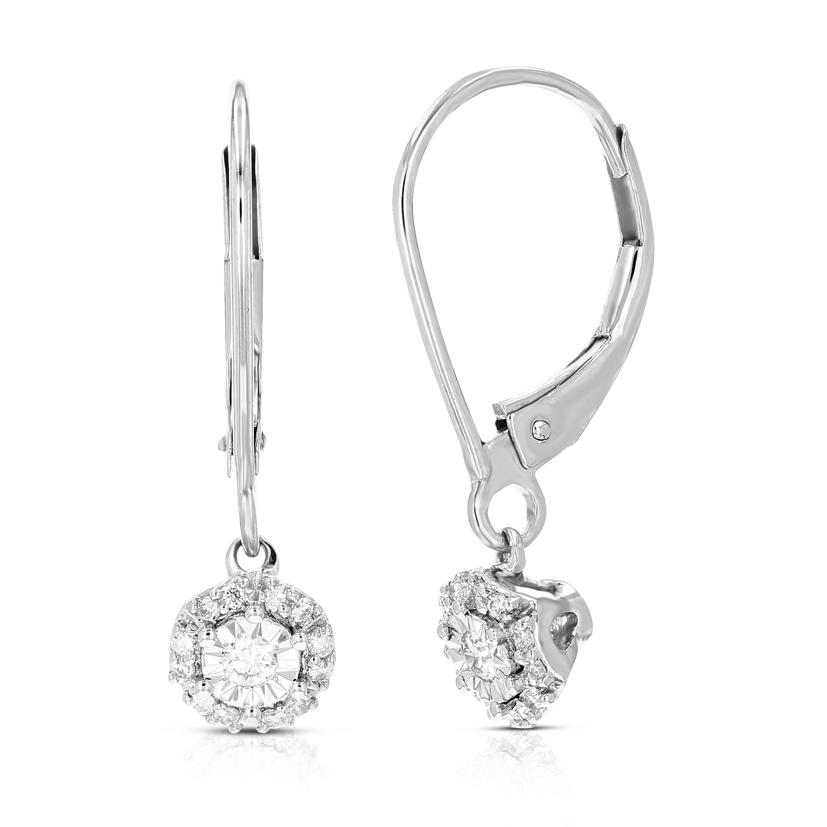 Round Diamond Dangle Earrings