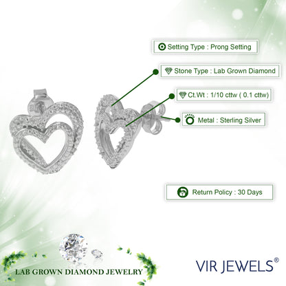 Double Heart Diamond Earrings