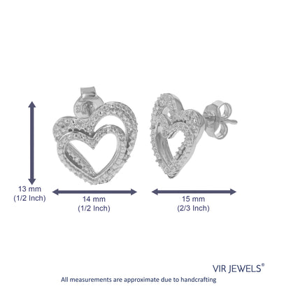 Double Heart Diamond Earrings