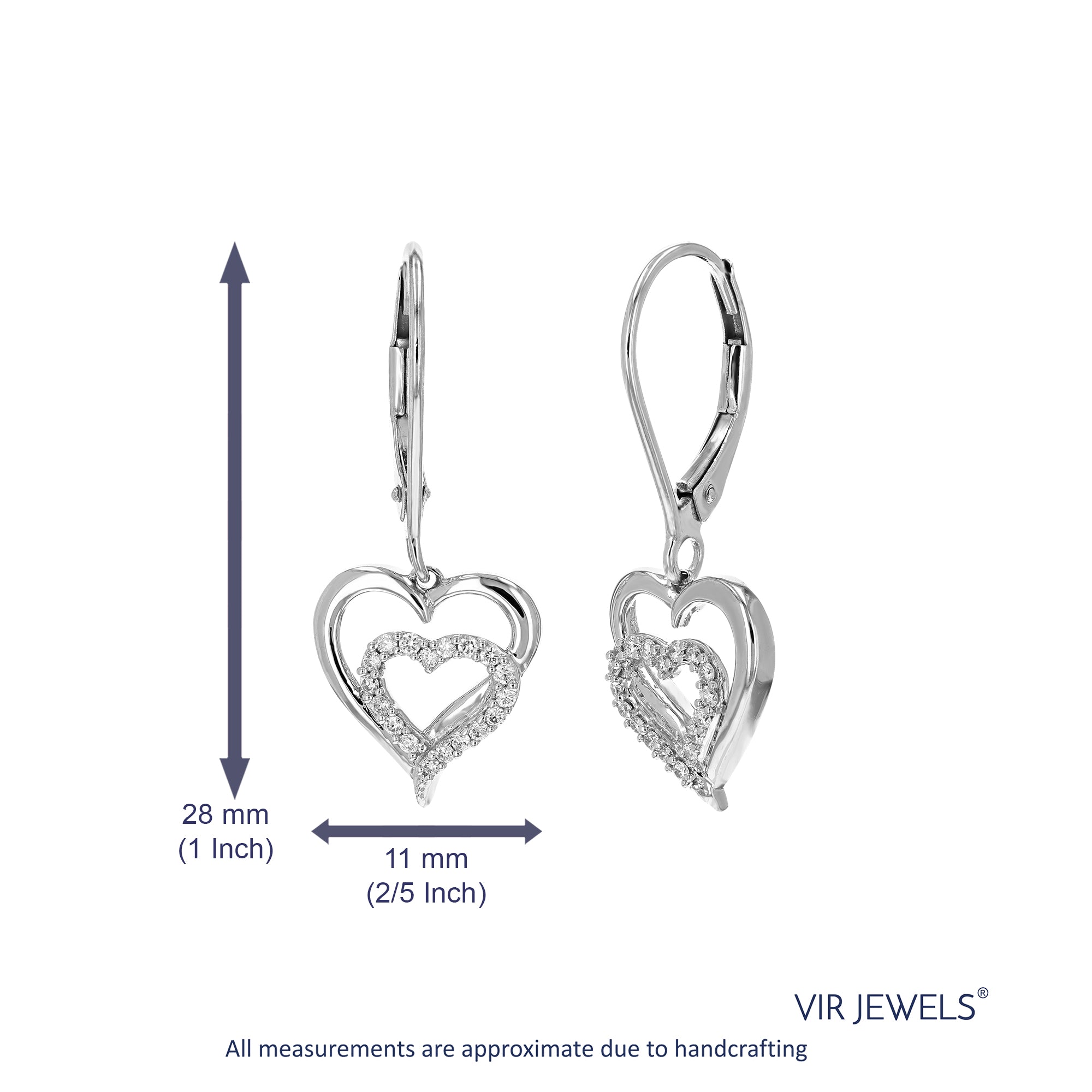 Heart Drop Dangle Earrings