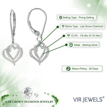 Heart Drop Diamond Dangle Earrings