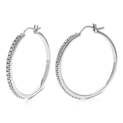 Petite Diamond Sleek Hoop Earrings