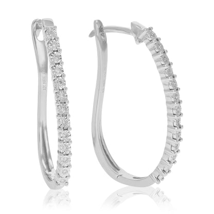 Round Petite Diamond Hoop Earrings