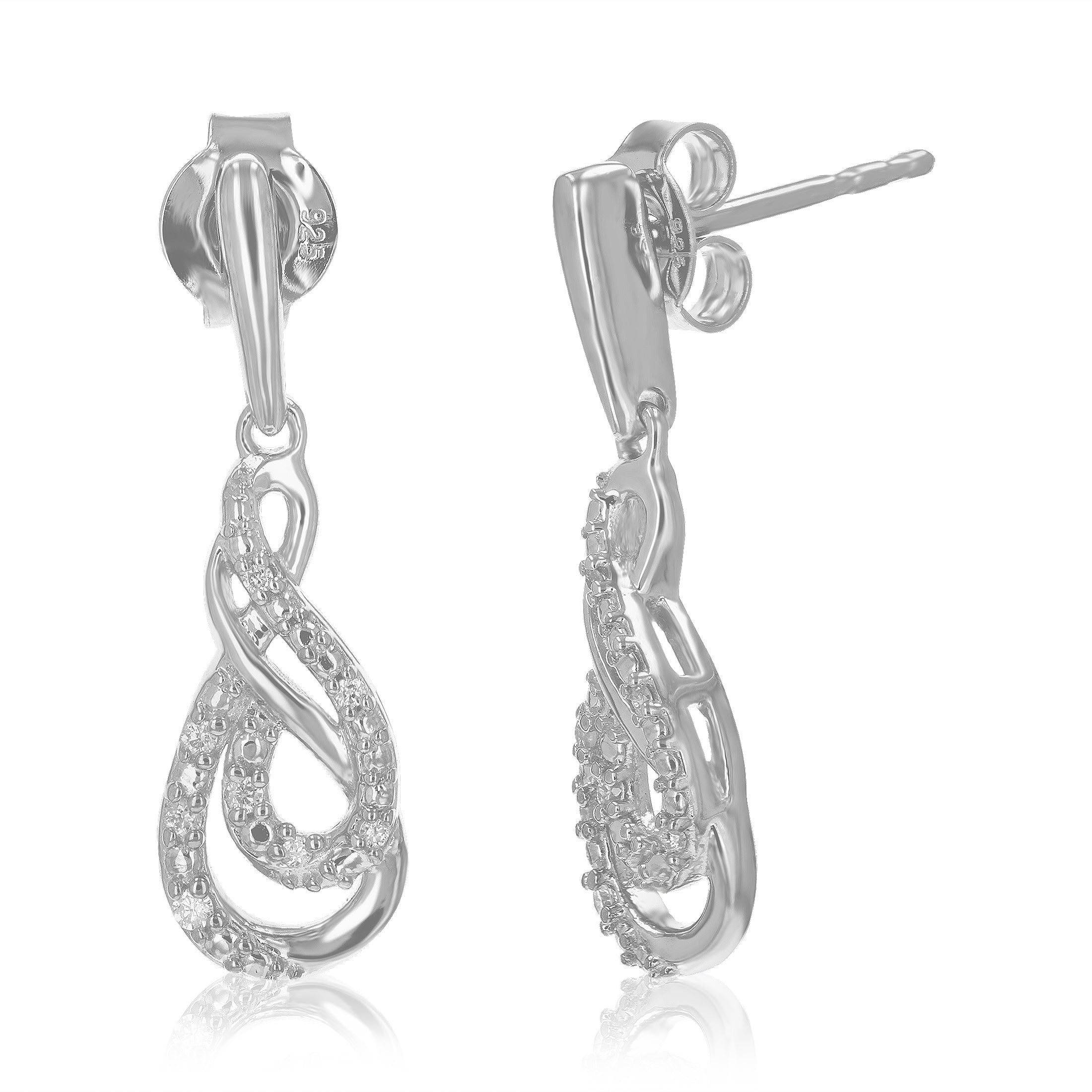 Tear Drop Diamond Dangle Earrings