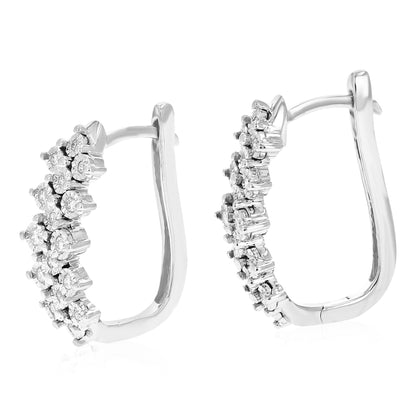 Fish Braid Diamond Hoop Earrings