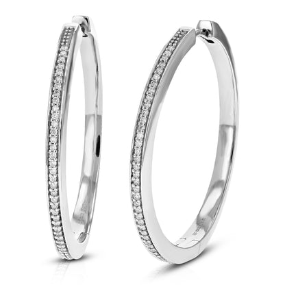 Prong Diamond Hoop Earrings