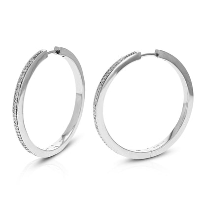 Prong Diamond Hoop Earrings