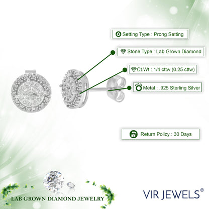 Halo Diamond Stud Composite Earrings