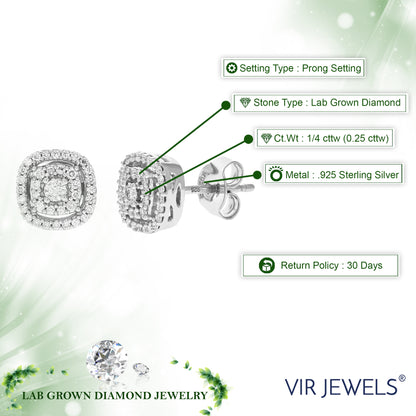 Multi Cushion Diamond Stud Earrings