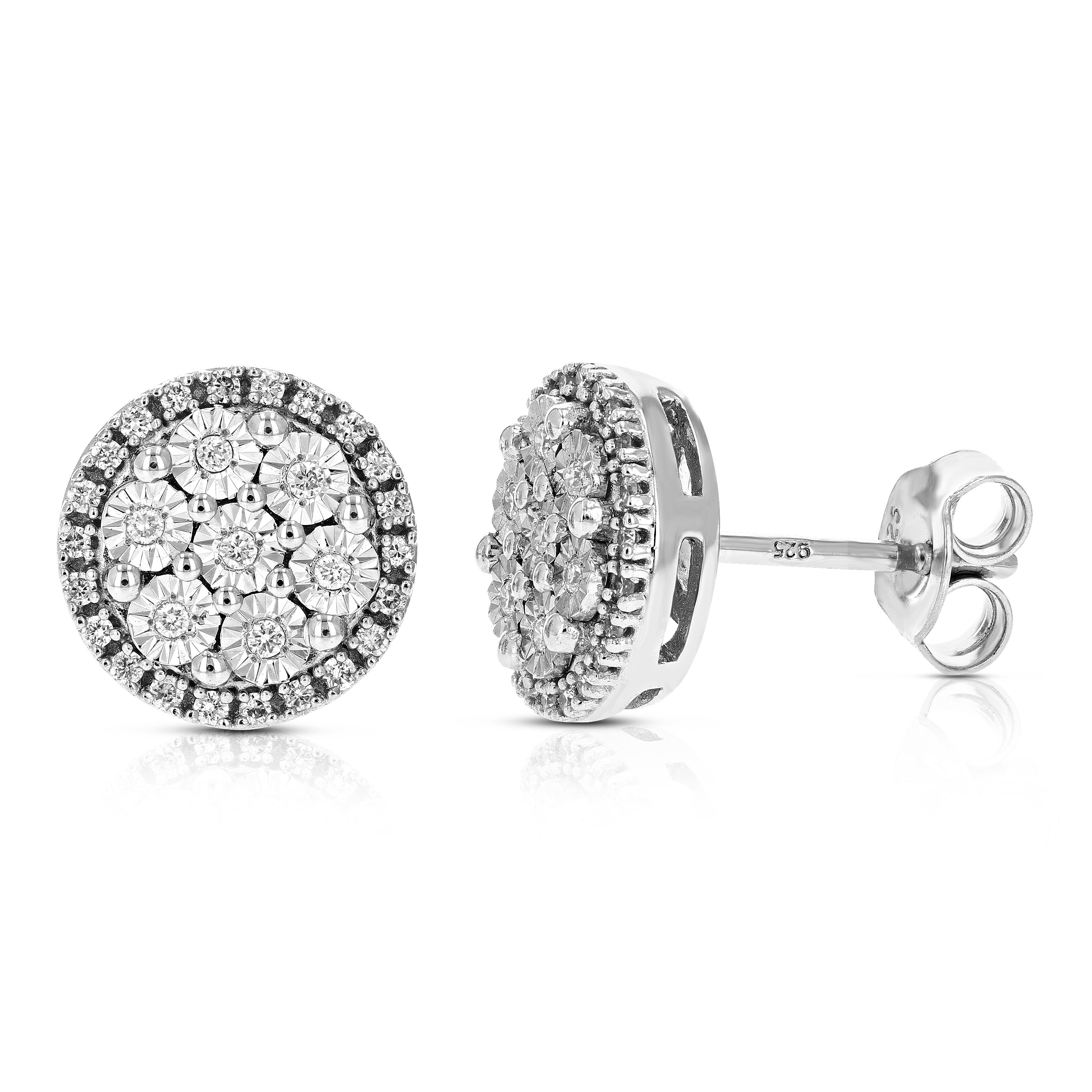 Diamond Round Stud Earrings