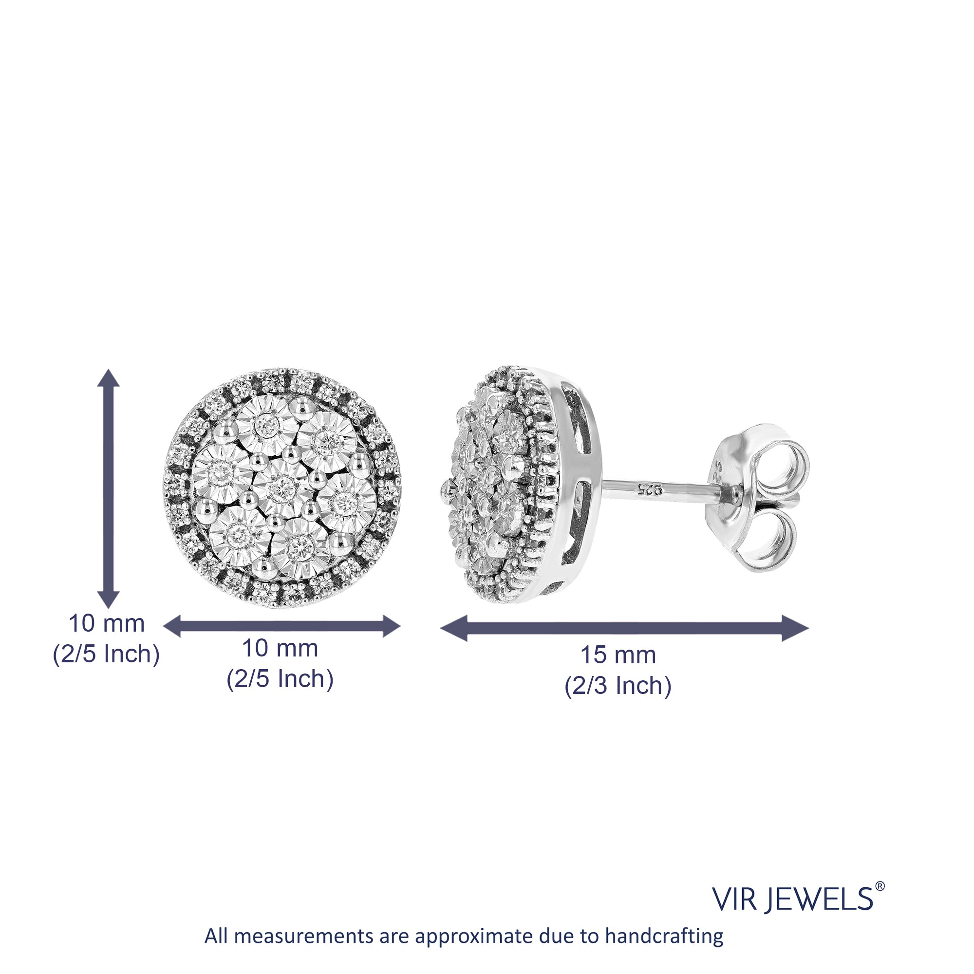 Diamond Round Stud Earrings