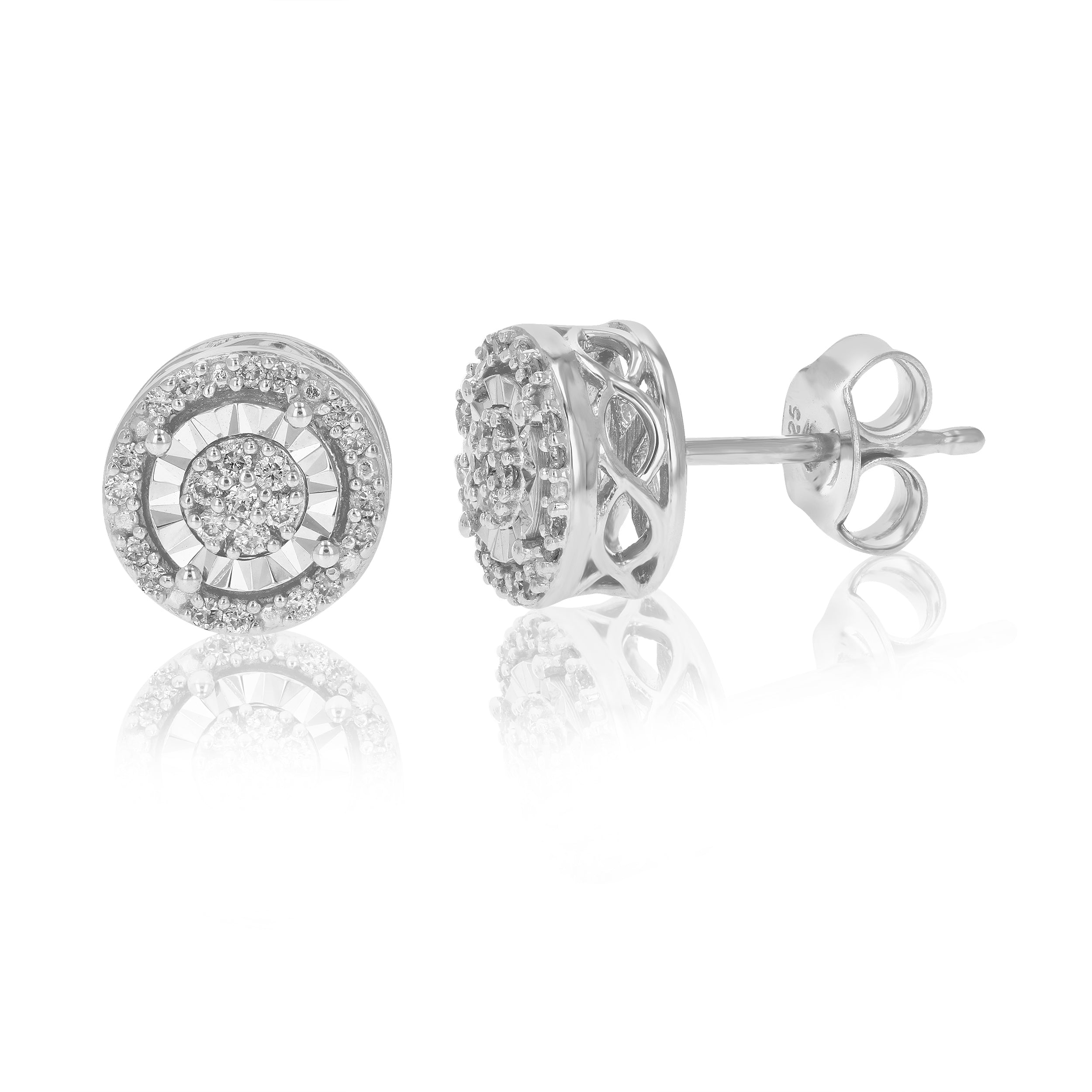 Diamond Round Stud Earrings