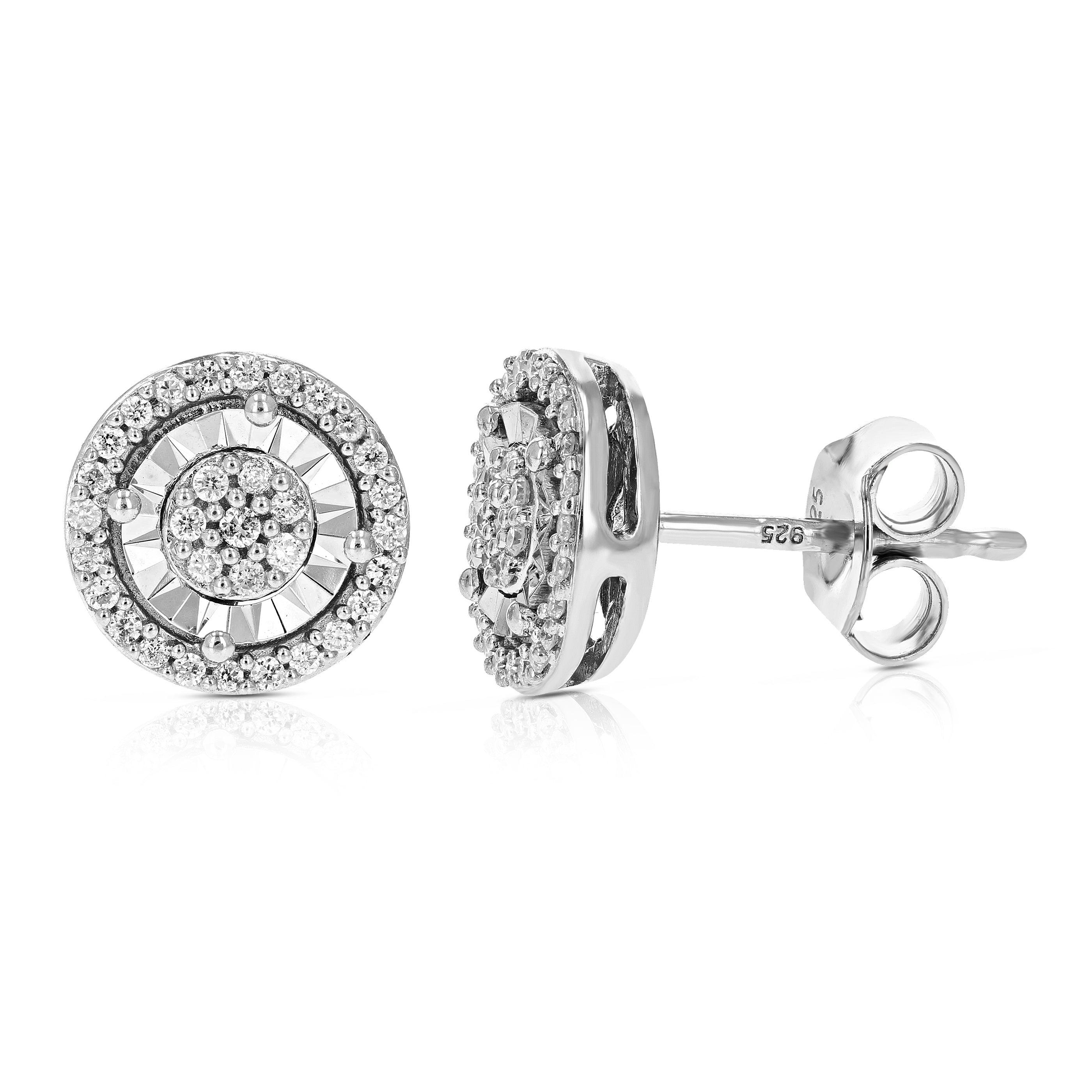 Round Halo Stud Earrings