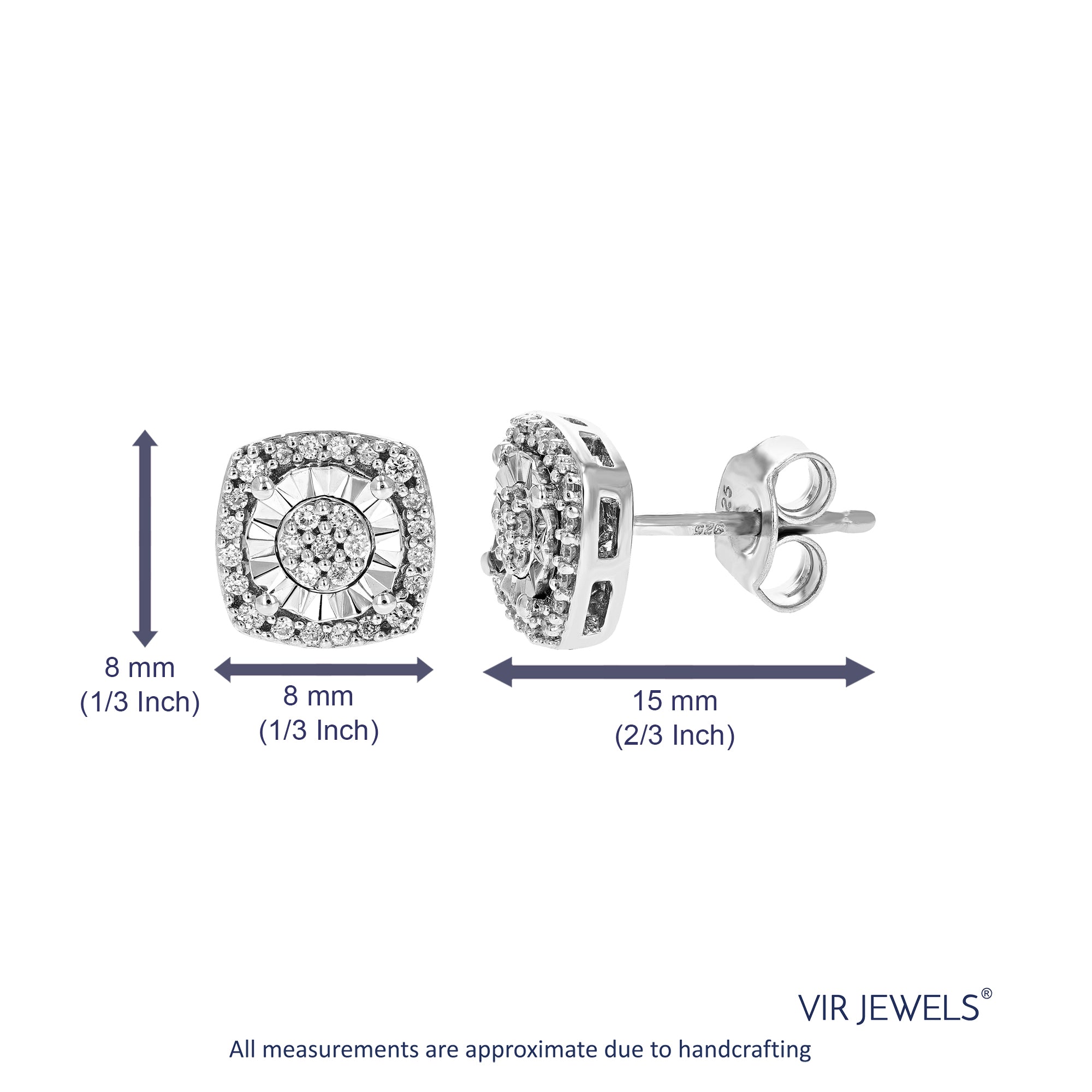 Cushion Halo Diamond Stud Earrings